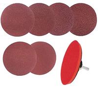 KAHEIGN 62 Piezas 5 " Kit De Almohadillas De Discos De Lijado, 60 Piezas Granos 40/60/80/120/180/240 Gancho Y Bucle Papel De Lija Con Almohadilla De Lijado Y Eje (125mm)