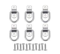 KAHEIGN 6Piezas Anillo en D-Anillo de Amarre Anclaje de Carga Anclaje de Amarre de Remolque Forjado con 12pcs Tornillos para Asegurar la Carga en Remolque Camiones Coches de Barco Kayak