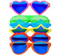 KAHEIGN 6Piezas Gafas de Sol de Plástico Jumbo Gafas de Fiesta Coloridas Gafas de Sombreado de Obturador Para Disfraces de Playa Disfraces de Fotos Fiesta de Accesorios