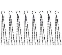 KAHEIGN 8 Piezas Cadena Colgante Con Clip, 40cm Metal Colgador De Cesta Colgante 3 Patas Cadena Colgante De Plantas Para Macetas Para Macetas, Comederos Para Pájaros (Negro)