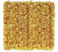 KAHEIGN 8M Guirnalda Navideña de Oropel, Oro Color Tinsel Metálico Chunky Oropel Brillante Guirnalda Brillante Gruesa para Decoración del Árbol del Navidad