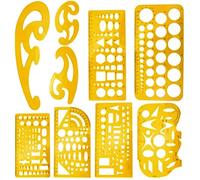 KAHEIGN 9 Piezas Curva Francés Y Regla De Plantilla Conjunto, Plantillas De Dibujo Geométrico Plantillas Reglas De Medición De Plástico Para Dibujo Ingeniería Redacción Edificio Escuela