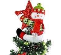 KAHEIGN Adorno para Copa del Árbol de Navidad, 33CM Grande Sombrero de Copa de Muñeco de Nieve para Árbol de Navidads con Barba y Chaqueta para Sujetar Cortinas Vino Botella Navidads Fiesta Decoración