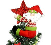 KAHEIGN Adorno para Copa del Árbol de Navidad, 33CM Grande Sombrero de Copa de Papá Noel para Árbol de Navidad con Barba y Chaqueta para Sujetar Cortinas Vino Botella Hogar Navidad Fiesta Decoración