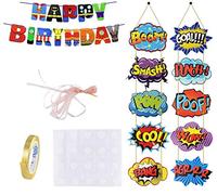KAHEIGN Signo De Acción De Superhéroes Decoraciones De Pared Y Liga De La Justicia Banner De Cumpleaños Para Niños Niñas Decoraciones De Fiesta De Cumpleaños