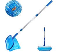 KAHEIGN Tarea Pesada Skimmer De Hojas De Piscina, 130CM Red De Limpieza De Hojas De Piscina Skimmer De Malla Fina Con Rastrillo Telescópico Para Tinas Fuente Estanque Spa Fish Tank