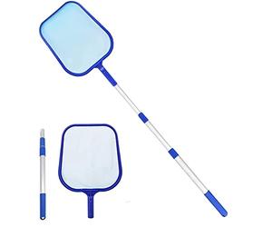 KAHEIGN Tarea Pesada Skimmer De Hojas De Piscina, 150cm Red De Limpieza De Hojas De Piscina Skimmer De Malla Fina Con Rastrillo Telescópico Para Piscina, Jardín, Estanque, Fuente, Bañeras, Spa, Pecera