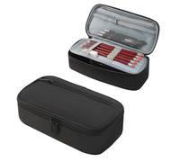 KAHOUI Estuche Escolar Grande de Tela Oxford, Estuches Escolares con 2 Compartimentos, Pencil Case Portátil con Cremallera, Cartucheras Escolares para Niña Niños Adolescentes(Negro)