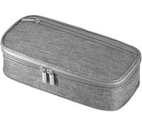 KAHOUI Estuche para lápices de gran capacidad, estuche con 2 compartimentos para adolescentes, estuche portátil con cremallera, estuche para una regla de 20 cm para suministros escolares, oficina