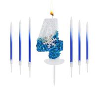 KAHOUI Velas Cumpleaños Frozen de Copo de Nieve, 3D Originales con 6 Velas Largas de Colores Degradados para Decoración de Tartas