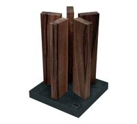KAI Bloque de cuchillos magnético Stonehenge de nogal con base de granito - Madera premium - Espacio para 10 cuchillos - Dimensiones 21 x 21 x 28-30 cm