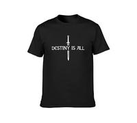 KAI KOU SONG ZI The Last Kingdom Destiny Is All Mens T-Shirt Casual Cotton Unisex Tees Tops Black S