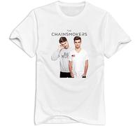 KAI KOU SONG ZI Twsy Men's The Chainsmokers T Shirt 100% Cotton White XL