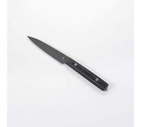 KAI Michel BRAS Cuchillo de uso diario No.2 con hoja de 12 cm - hoja multiusos recubierta de titanio de acero A8 - madera Pakka negra - Hecho en Japón