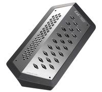 KAI Rallador JANUS, negro de acero inoxidable - Dimensiones: 23,3 x 11 x 5,5 cm con recipiente colector - Rallador universal de cocina con 2 lados
