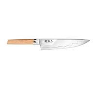 KAI Seki Magoroku Composite Cuchillo de chef con hoja de 20,0 cm - Acero inoxidable SUS420J2 56 HRC / Acero VG 10 61 HRC - Mango de madera de Pakka de color claro - Hecho a mano en Japón