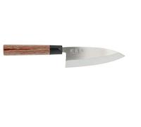 KAI Seki Magoroku Redwood Deba 15,5 cm longitud de la hoja - acero inoxidable 1K6 con 57 (±1) HRC - hoja pulida de alto brillo - madera de Pakka Red Wood - hecho a mano en Japón
