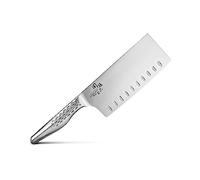 KAI Seki Magoroku Shoso Cuchillo chino de cocina con hoja de 16,5 cm - Acero inoxidable 5CR15MoV 56 (±1) HRC - Afilado convexo - Mango de acero inoxidable 18-8 con patrón de rombos Cuchillo de cocina