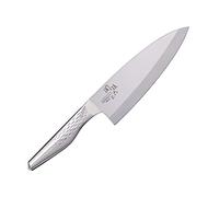KAI Seki Magoroku Shoso Deba 18,0 cm longitud de la hoja - acero inoxidable 5CR15MoV 56 (±1) HRC - afilado convexo - mango de acero inoxidable 18-8 con patrón de rombos - cuchillo de carnicero