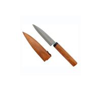 KAI Select Cuchillo para frutas con funda de madera y mango de madera de cerezo - Acero inoxidable SUS420J2 - Longitud de hoja 9 cm, longitud total 20,5 cm - Cuchillo multiusos para pelar y frutas