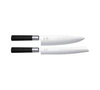 KAI Set de cuchillo de pan y cuchillo de chef Kai Wasabi Black 2 piezas
