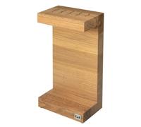 KAI Shun Bloque de cuchillos C de roble aceitado - Almacenamiento elegante de cuchillos - Espacio para 5 cuchillos de cocina con longitud de hoja hasta 26 cm - Pies de goma antideslizantes