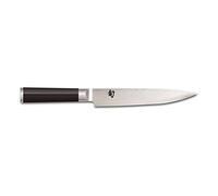 KAI Shun Classic Cuchillo japonés para carne de 18 cm de longitud de hoja - Cuchillo de Damasco de 32 capas con núcleo VG MAX - 61 (±1) HRC - Mango de madera de Pakka - Hecho en Japón