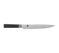 KAI Shun Classic Cuchillo japonés para jamón con hoja de 23 cm con borde alveolado - Cuchillo de Damasco de 32 capas con núcleo VG MAX - 61 (±1) HRC - Mango de madera de Pakka - Hecho en Japón