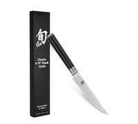 KAI Shun Classic Cuchillo japonés para carne con hoja de 12 cm - Cuchillo de Damasco de 32 capas con núcleo VG MAX - 61 (±1) HRC - Mango de madera de Pakka - Cuchillo de mesa forjado para carne