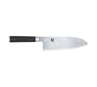 KAI Shun Classic gran Santoku 19 cm longitud de la hoja - Cuchillo de Damasco 32 capas núcleo VG MAX - 61 (±1) HRC - Mango de madera Pakka - Hecho en Japón - cuchillo de cocina japonés forjado