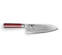 KAI Shun Classic Red Santoku DM-0717RD - Cuchillo Santoku japonés de 18 cm, versátil con acero VG-MAX afilado, perfecto para carne, pescado y verduras, 3000 unidades