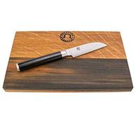Kai Shun Classic regalo Set ultrascharfes Cuchillo de verduras japonés de DM 0714 + de mano gefertigtes - Tabla de cortar de madera de roble, 25 x 15 cm