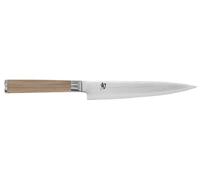 KAI Shun Classic White cuchillo japonés multiusos 15 cm de longitud de hoja - cuchillo de Damasco 32 capas núcleo VG MAX - 61 HRC - mango de madera Pakka -pequeño cuchillo de cocina forjado estrecho
