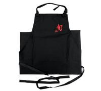 KAI Shun Delantal de cocina Premium Classic Edition, negro con logo rojo de Shun - Correa de cintura para atar, correa de cuello ajustable - Delantal para cocinar, delantal para parrilla