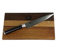 Kai Shun DM 0701 - Cuchillo multiusos (hoja de 15 cm y tabla de cortar de madera, 25 x 15 cm)