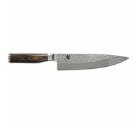 KAI Shun Premier Tim Mälzer Cuchillo de chef japonés con hoja de 20 cm - Núcleo VG-MAX 61 HRC, 32 capas de Damasco pulido - Mango de madera de Pakka de color marrón medio - Superficie martillada