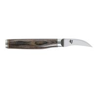 KAI Shun Premier Tim Mälzer Cuchillo japonés para pelar con hoja de 5 cm - Núcleo VG-MAX 61 HRC, 32 capas de Damasco pulido - Mango de madera de Pakka color marrón medio - Superficie martillada