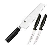 KAI Shun Premier Tim Mälzer Minamo Santoku 20,0 cm longitud de la hoja - Núcleo de acero VG-MAX con 32 capas de acero de Damasco, 61 (±1) HRC - Madera de Pakka - Hecho a mano - Hecho en Japón