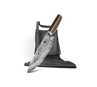 KAI Shun Premier Tim Mälzer Set de regalo - Exclusivo cuchillo de chef de 20 cm con hoja de acero damasco + delantal de alta calidad - para profesionales y cocineros aficionados - elegante caja de