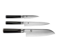 KAI Shun Juego de cuchillos de chef Classic japonés 3 piezas Santoku 18/15/9 cm Damasco VG-MAX