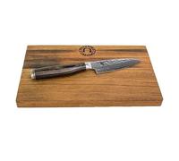 Kai Shun Tim Mälzer | Conjunto de ofertas | Cuchillo de oficina TDM-1700 | Hoja de 9 cm | + tablero de roble macizo de duelas viejas de barril 25x15 cm | Precio normal de venta: 169.95 €