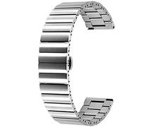 Kai Tian Banda de Reloj de Rayas horizontales 20 mm 22 mm Pulsera de Metal de Acero Inoxidable Liberación rápida Plata Negro Gris para Mujeres Hombres