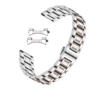 Kai Tian Correa de acero inoxidable de doble extremo, acabado mate pulido, correa de repuesto para hombres y mujeres, 18 mm, 20 mm, 22 mm, 24 mm, azul, negro, plata, oro, rosa, 18mm, Sin gemas