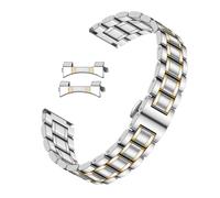 Kai Tian Correa de acero inoxidable de doble extremo, acabado mate pulido, correa de repuesto para hombres y mujeres, 18 mm, 20 mm, 22 mm, 24 mm, azul, negro, plata, oro, rosa, 20mm, Sin gemas
