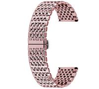 Kai Tian Correa de reloj de acero inoxidable de 20 mm, correa de reloj cónica, correa de repuesto para mujeres y hombres, cierre de implementación, oro rosa