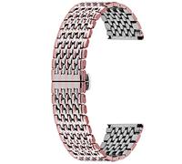 Kai Tian Correa de reloj de acero inoxidable de 20 mm de repuesto cónica, para hombre y mujer, cierre de implementación, color plateado y oro rosa