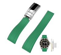 Kai Tian Correa de reloj de caucho de 20 mm y 22 mm con cierre desplegable, correa de silicona fluorada para Rolex Seiko pulseras hombres y mujeres, 20mm, Silicona, No es una piedra preciosa