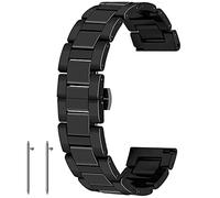 Kai Tian Correa de reloj de cerámica de 20mm de calidad exquisita correa de reloj de liberación rápida pulsera cierre de despliegue para mujeres hombres negro dos tonos