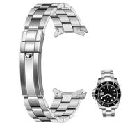 Kai Tian Correa de reloj de metal de alta calidad con doble hebilla de 20 mm y 22 mm, con ajuste de tornillo, dos tonos, pulido medio, cepillado, color plateado exterior, 22mm, Sin gemas