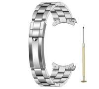 Kai Tian Correa de reloj de metal de alta calidad con doble hebilla de 20 mm y 22 mm, con ajuste de tornillo, dos tonos, pulido medio, cepillado, color plateado exterior, 20mm, Sin gemas